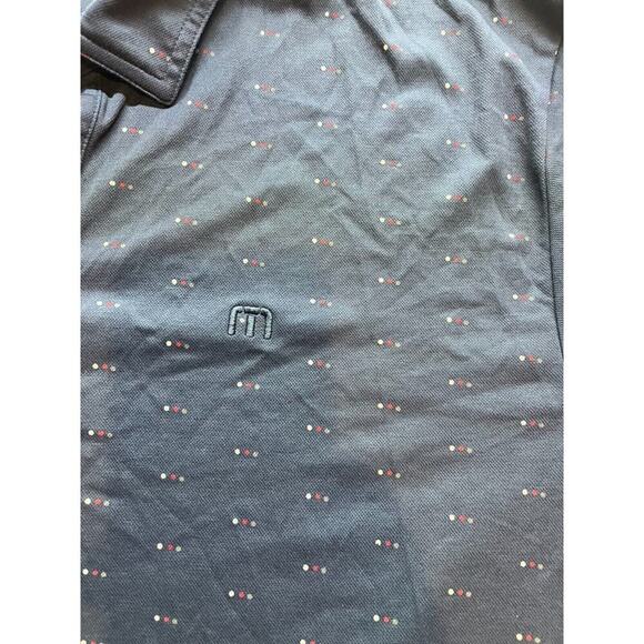 Travis Mathew Golf Polo Shirt‎ Mens XL Blue Red Geometric Short Sleeve Stretch - Picture 3 of 7